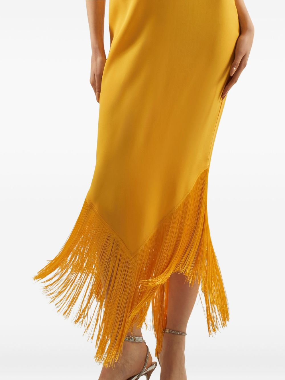 Nina fringed-hem maxi dress - 5