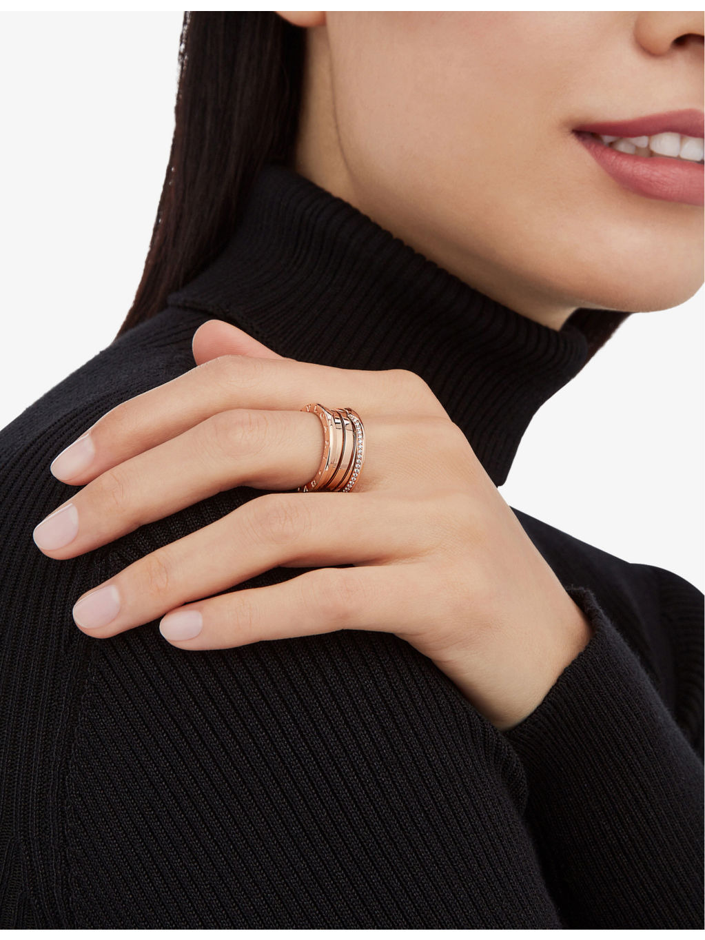 B.zero1 18ct rose gold and 0.18ct round brilliant-cut diamond ring - 6