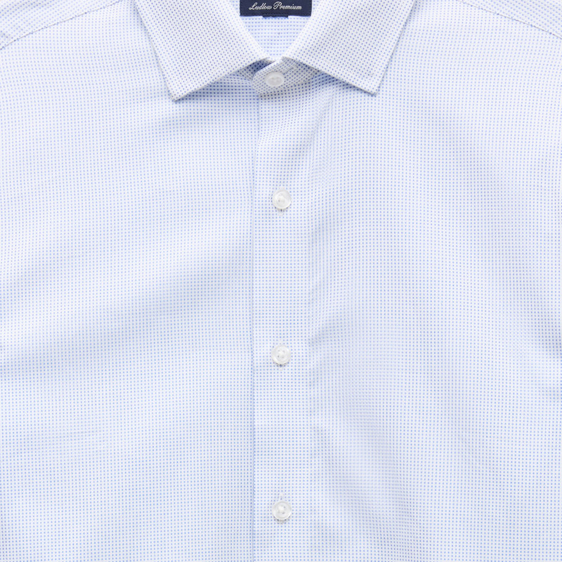 Slim-fit Ludlow Premium fine cotton dress shirt in dobby 4