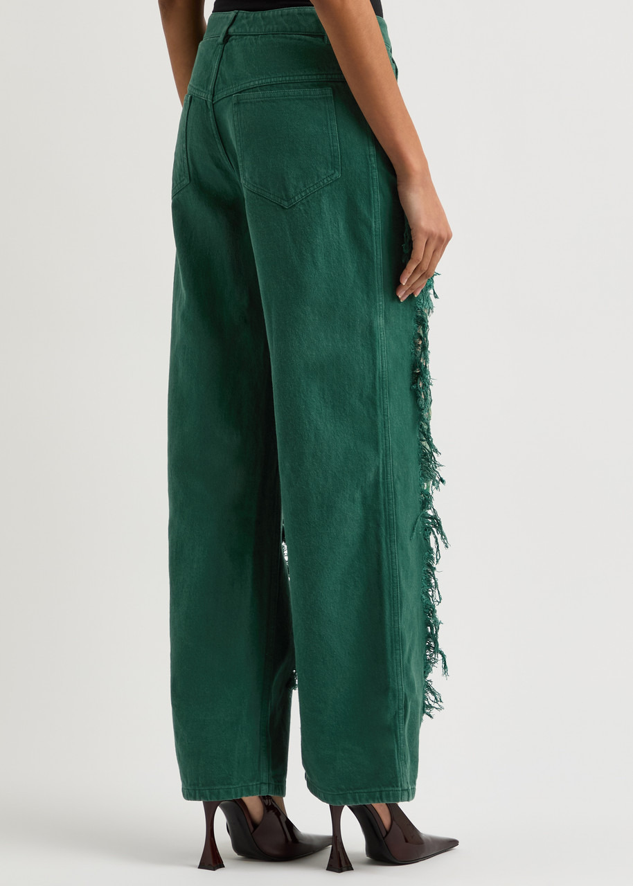 Christopher Esber Arboreal Lace-panelled Wide-leg Jeans - 3