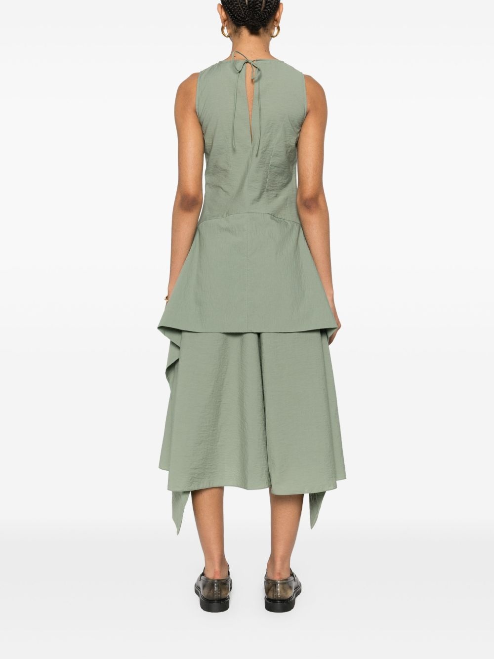 crinkle-finish midi dress - 4