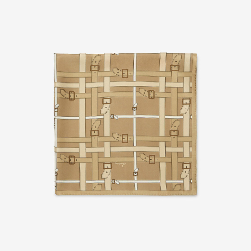 Belt Check Silk Scarf 4