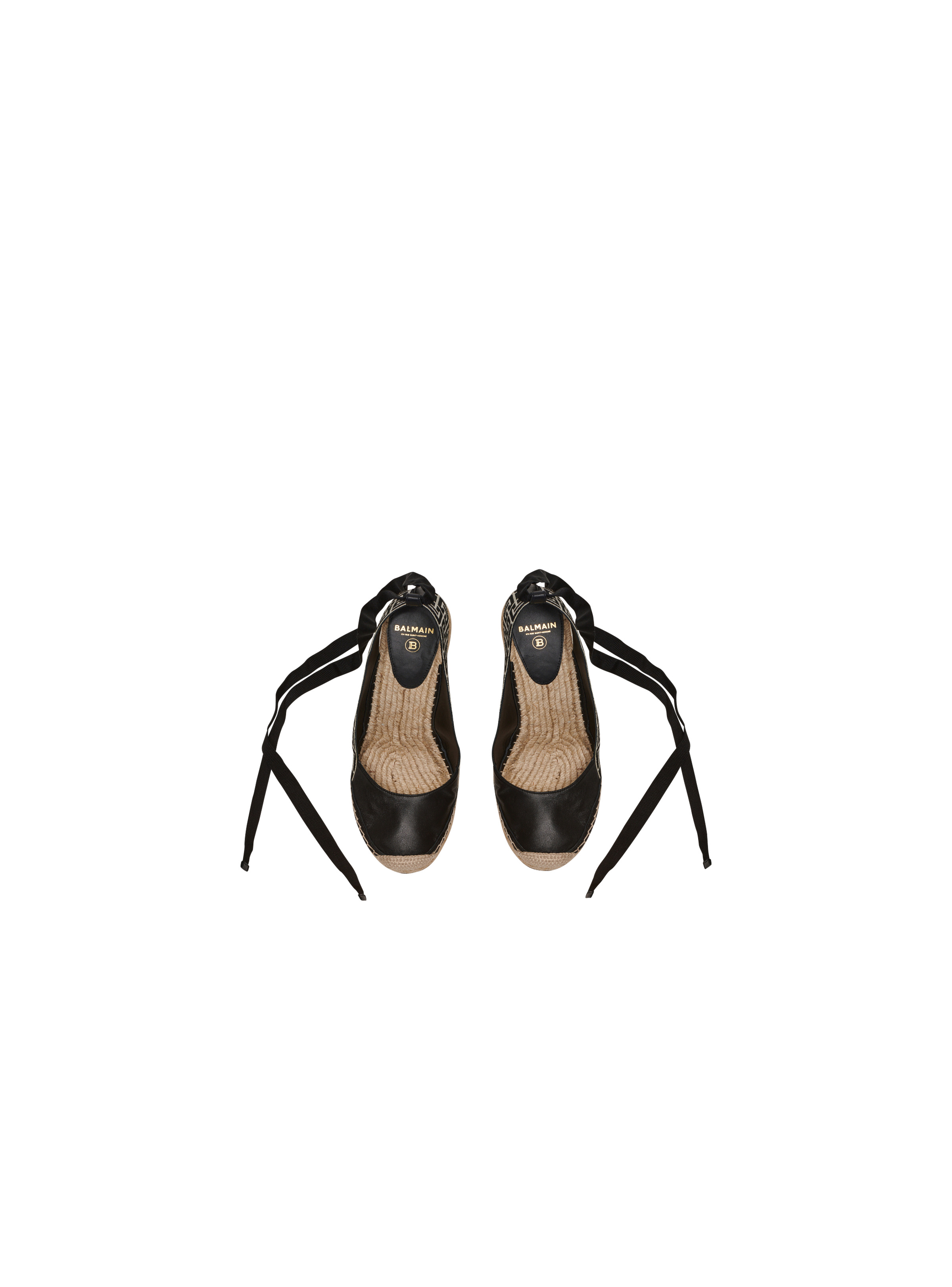 Balmain Alex monogram jacquard and leather espadrilles