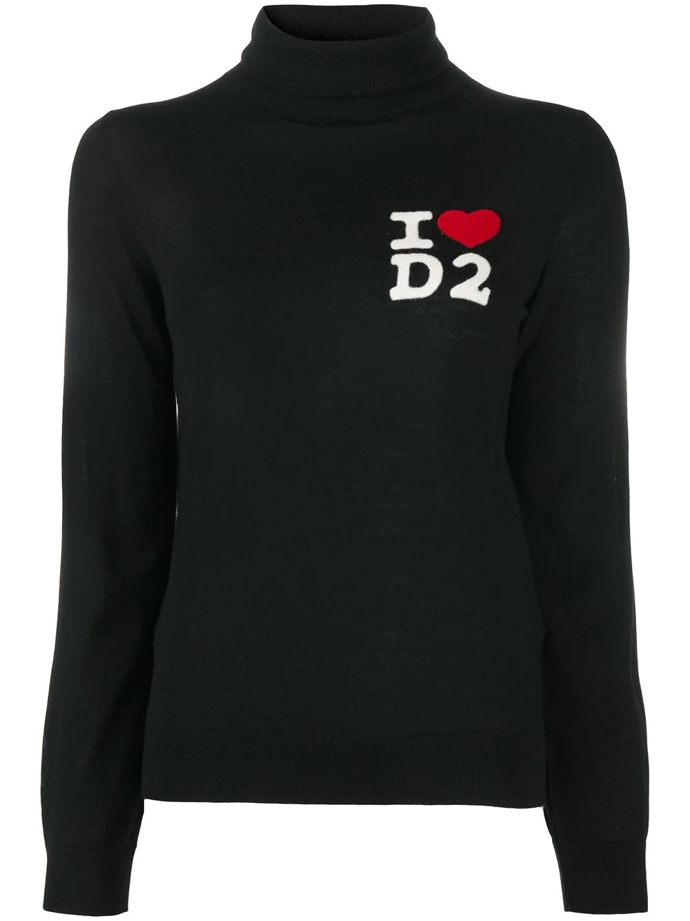 logo-print rollneck jumper - 1