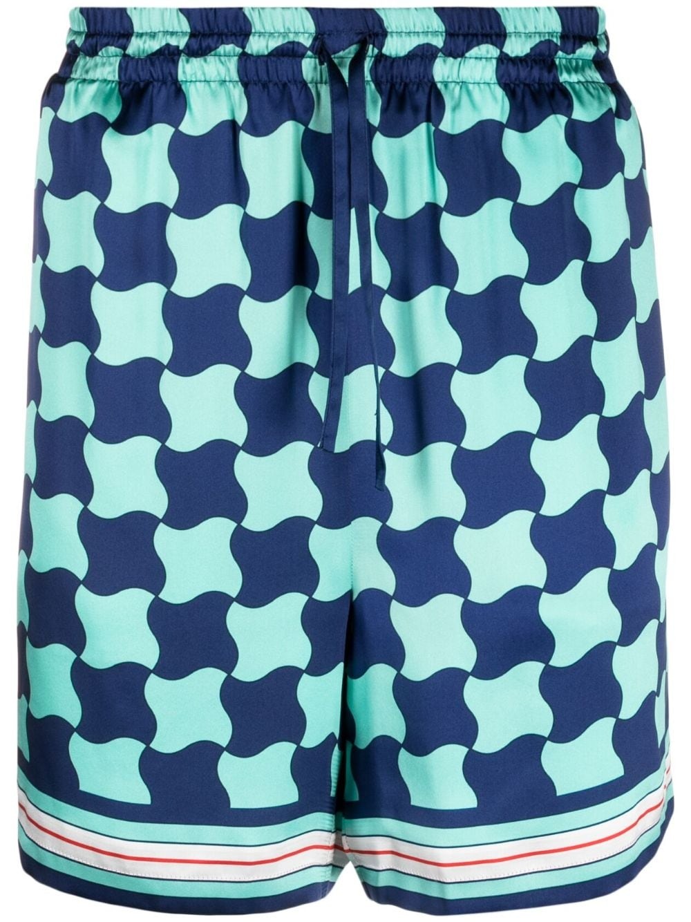 Pool Tile-print silk shorts - 1