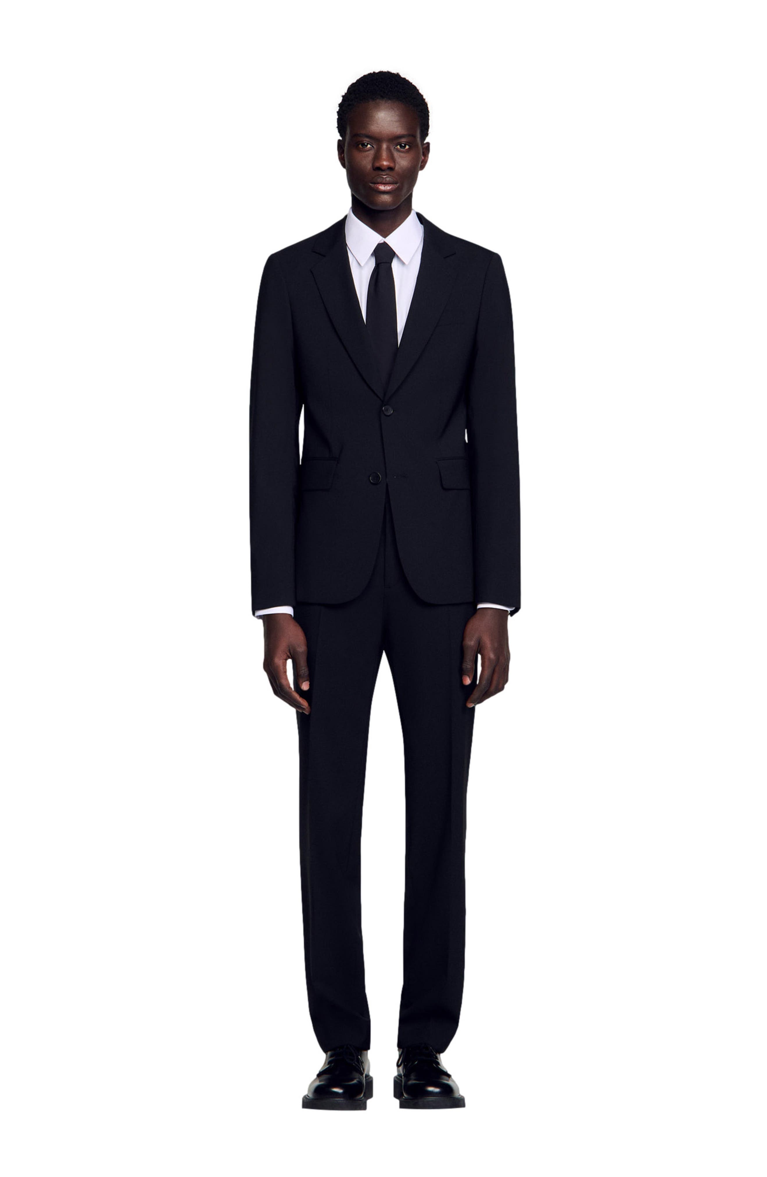 SANDRO Virgin wool suit jacket in Black at Nordstrom - 5