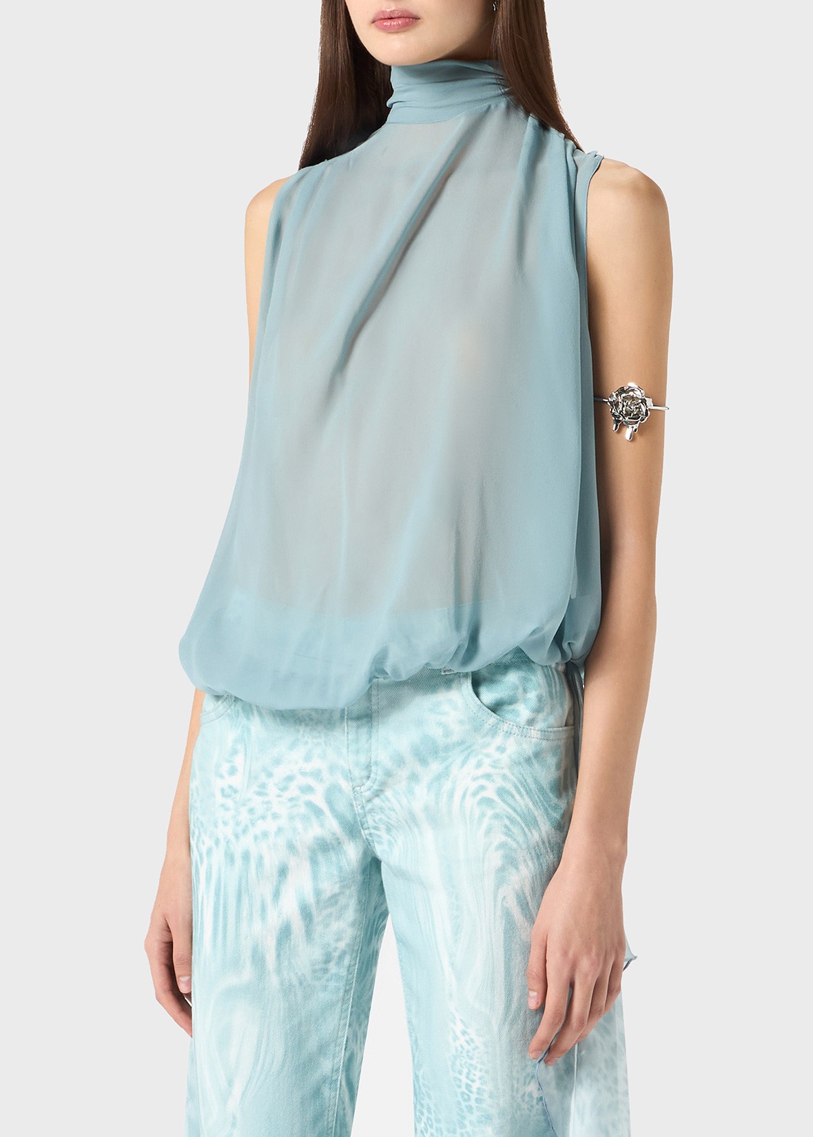 GEORGETTE TOP WITH SCARF - 5