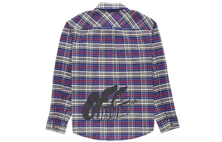 Off-White C/O VIRGIL ABLOH OW FLANNEL CHECK SHIRT BLUE OMGA091F19F330063010 - 2