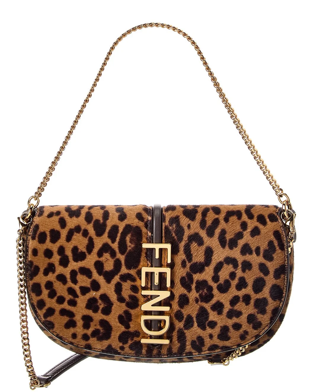 FENDI Fendigraphy Haircalf & Leather Wallet On Chain - 1