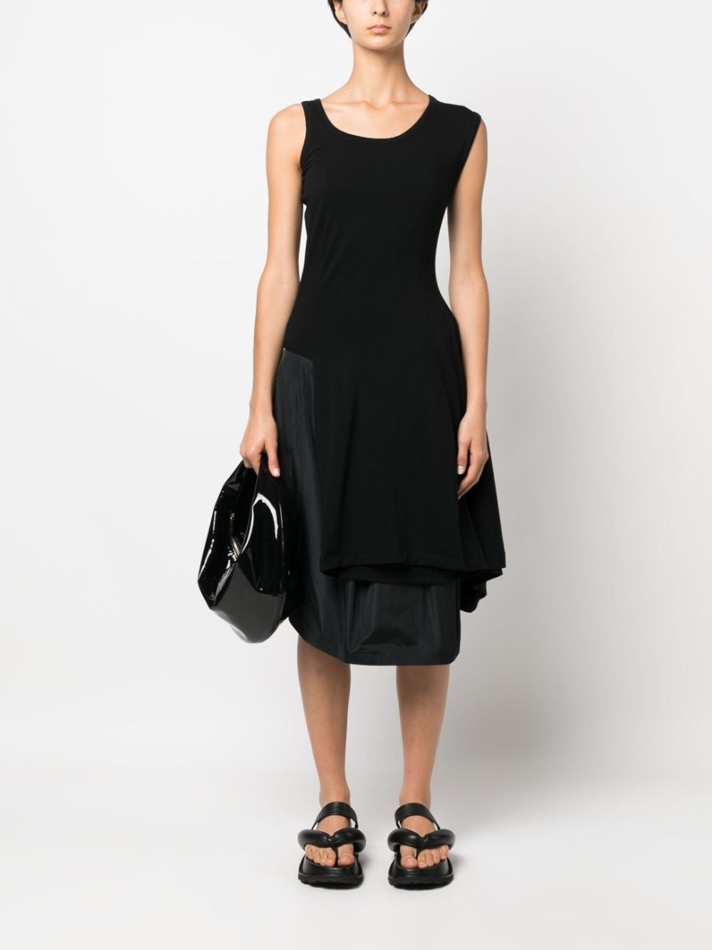 hybrid asymmetric sleeveless dress - 2