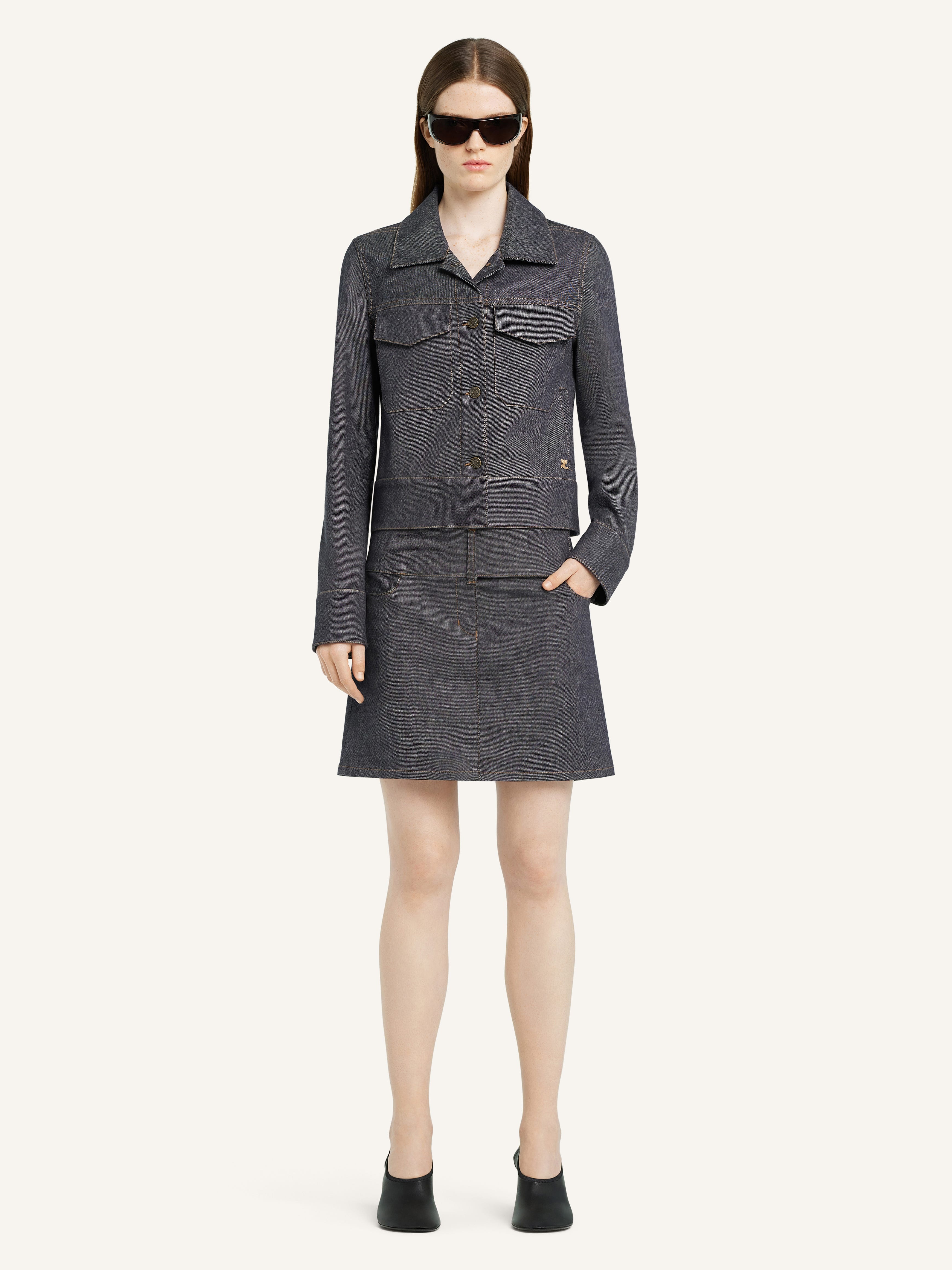 DENIM UTILITY TRUCKER JACKET - 2