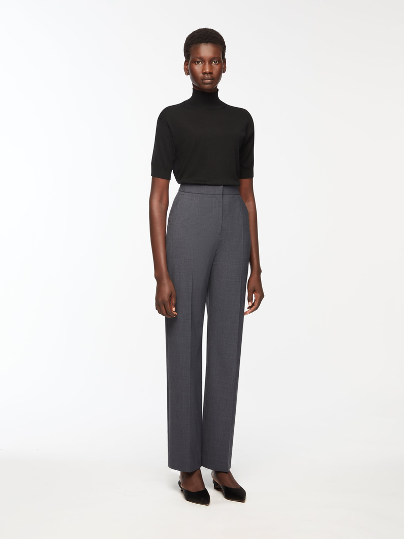 EMILIA WICKSTEAD Miggy Trousers in Charcoal Summer Wool outlook