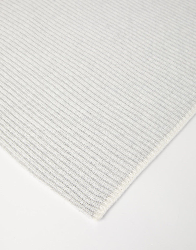 Brunello Cucinelli Cashmere English rib knit scarf with monili outlook