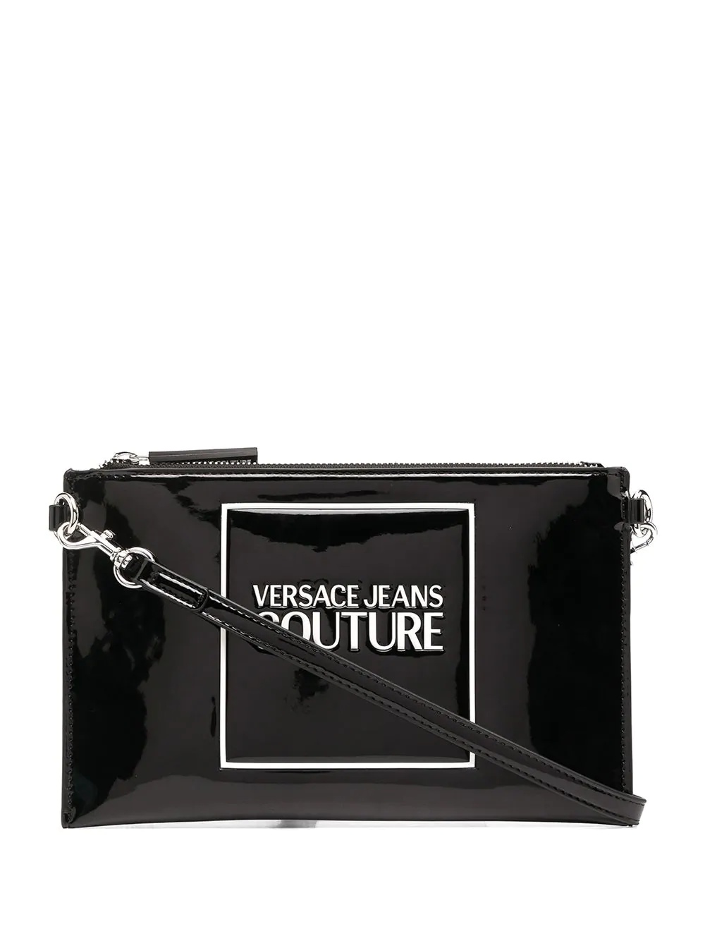 logo-debossed patent clutch - 1