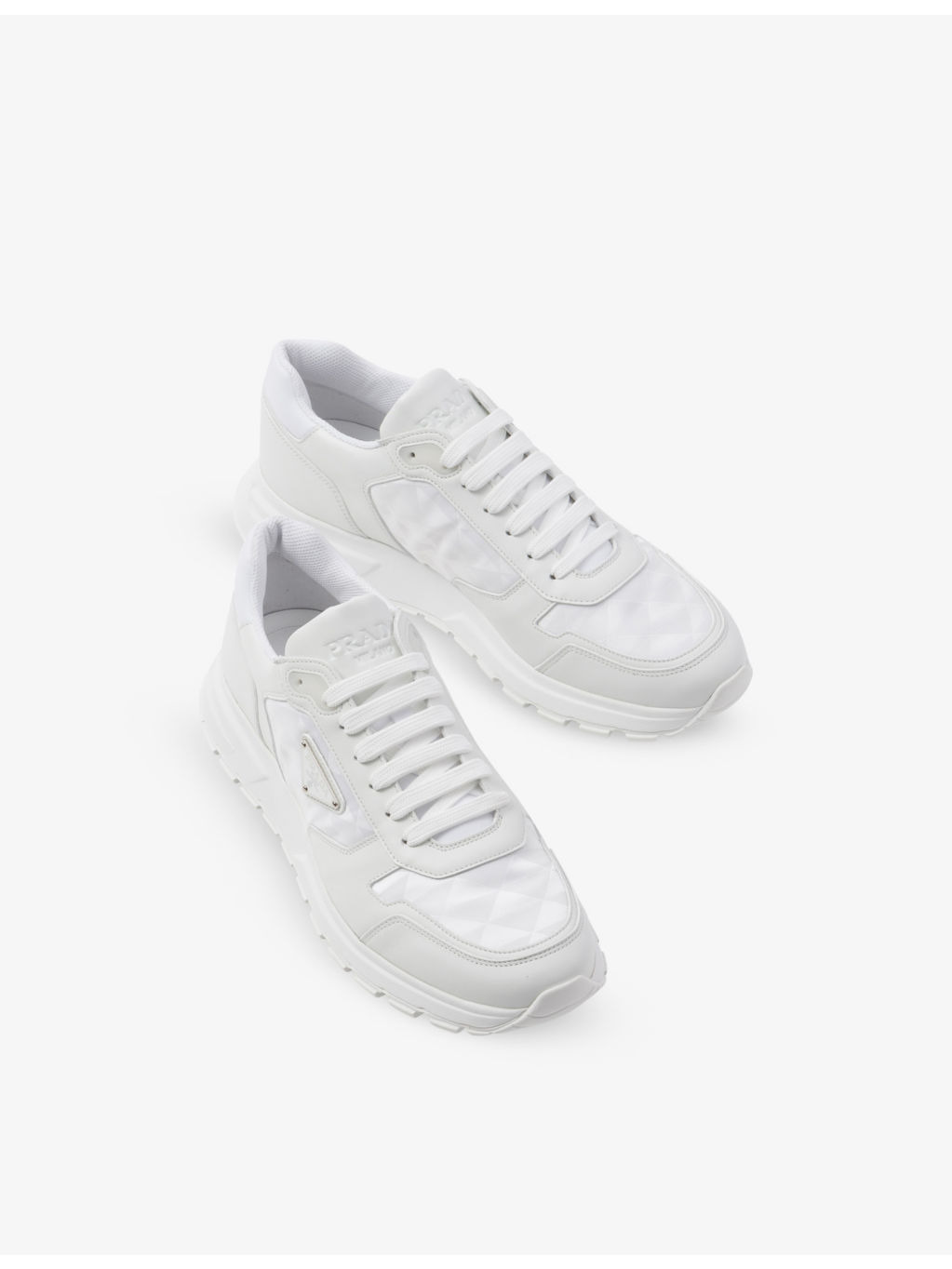 Re-Nylon brand-plaque leather and recycled-nylon high-top trainers - 3