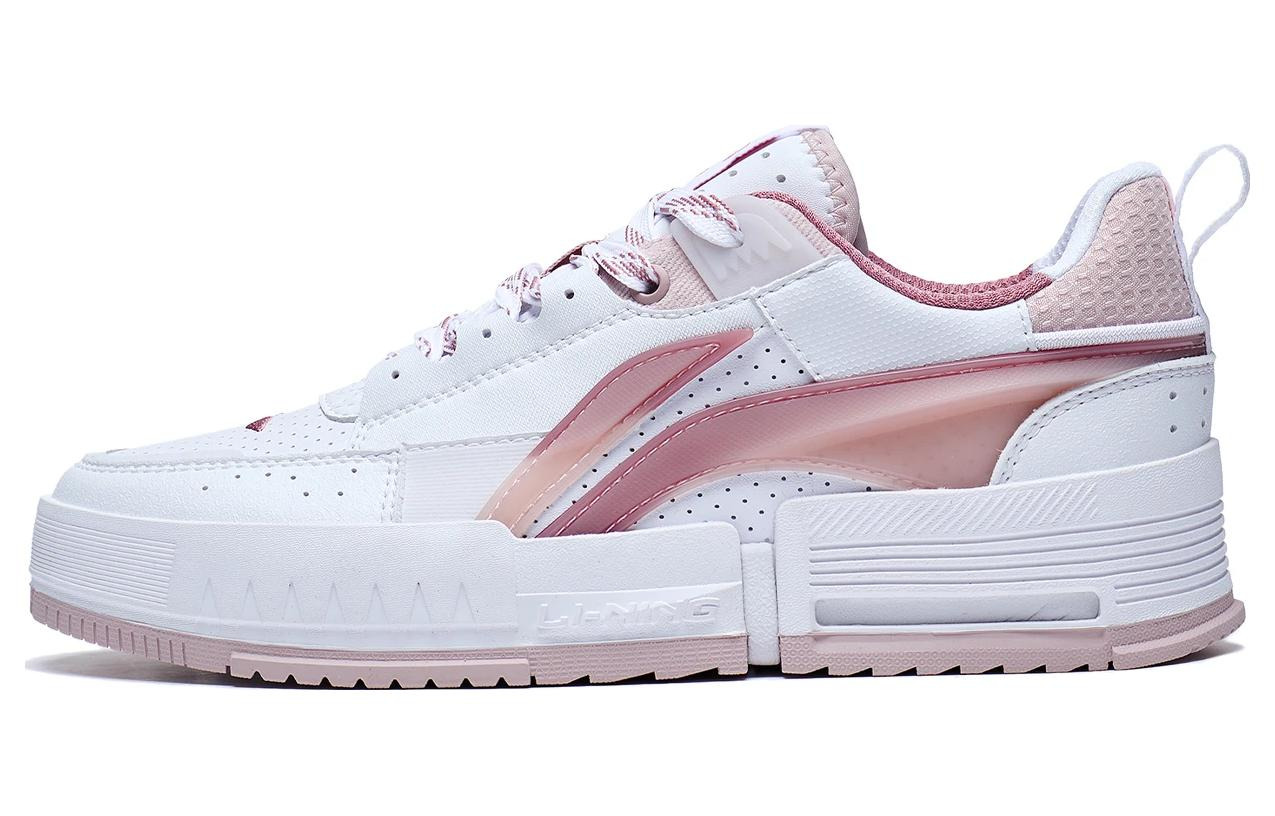 (WMNS) Li-Ning Casual Skate Shoes 'White Pink' AGCT136-3 - 2
