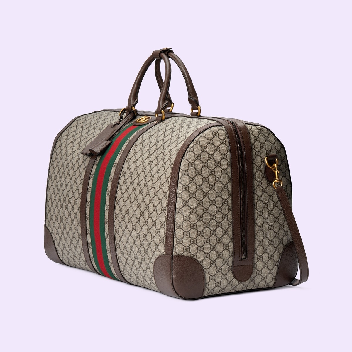 Gucci Savoy large trolley in beige and ebony Supreme