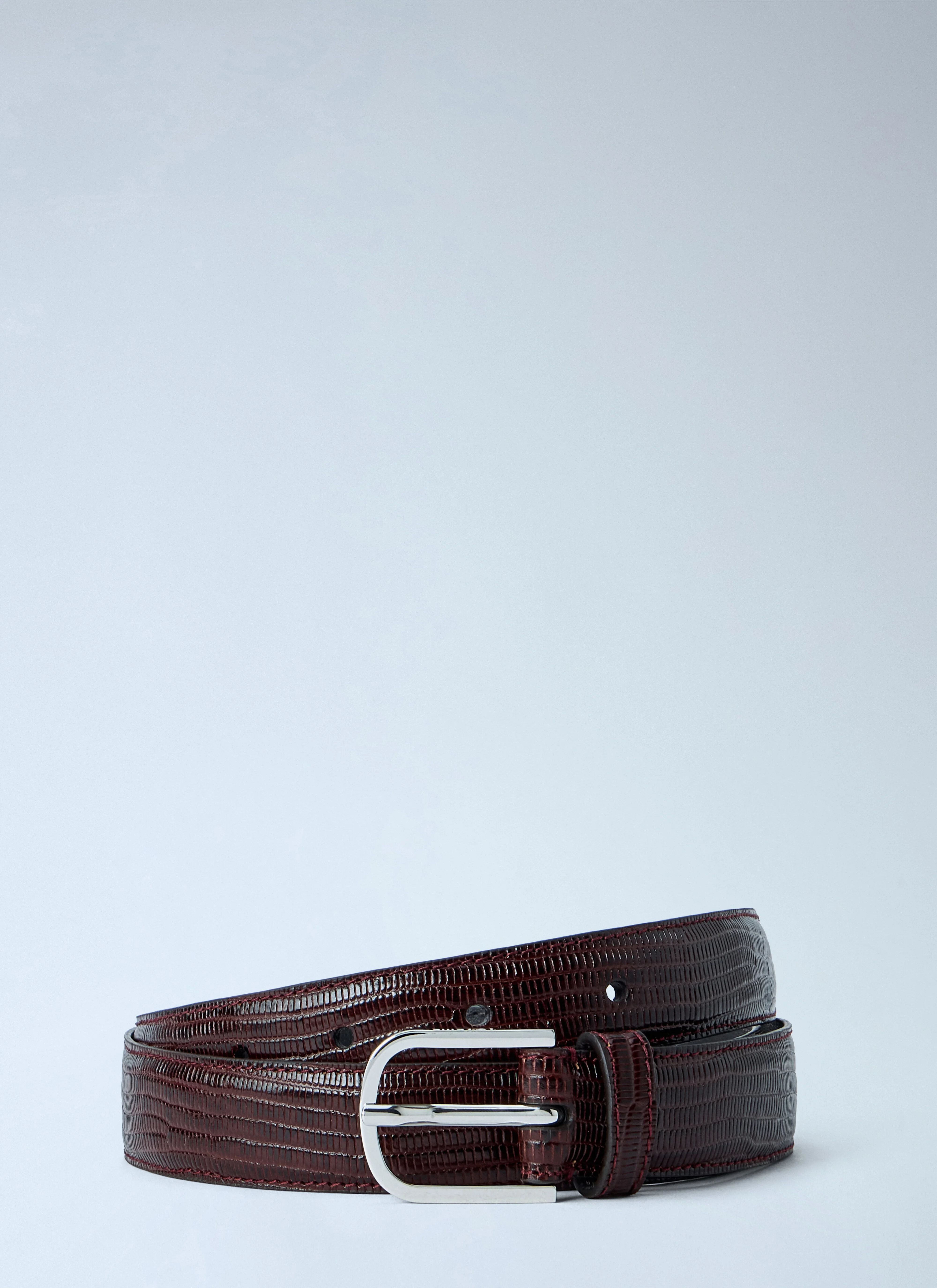 Slim Lizard-Embossed Belt - 1