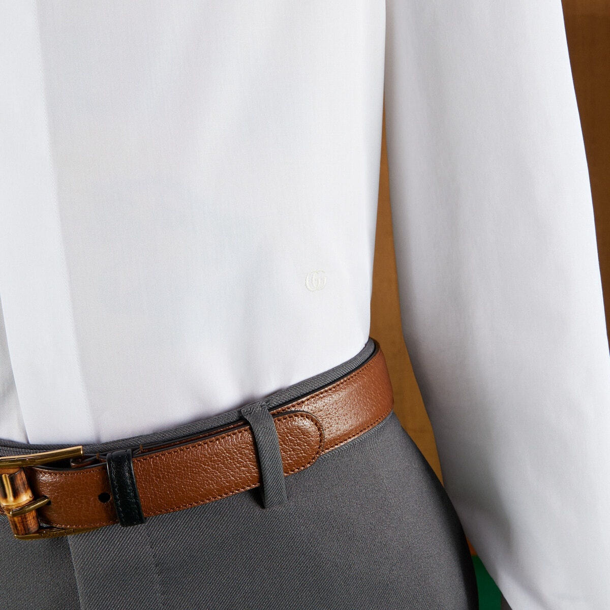 Cotton boxy shirt with Double G - 3