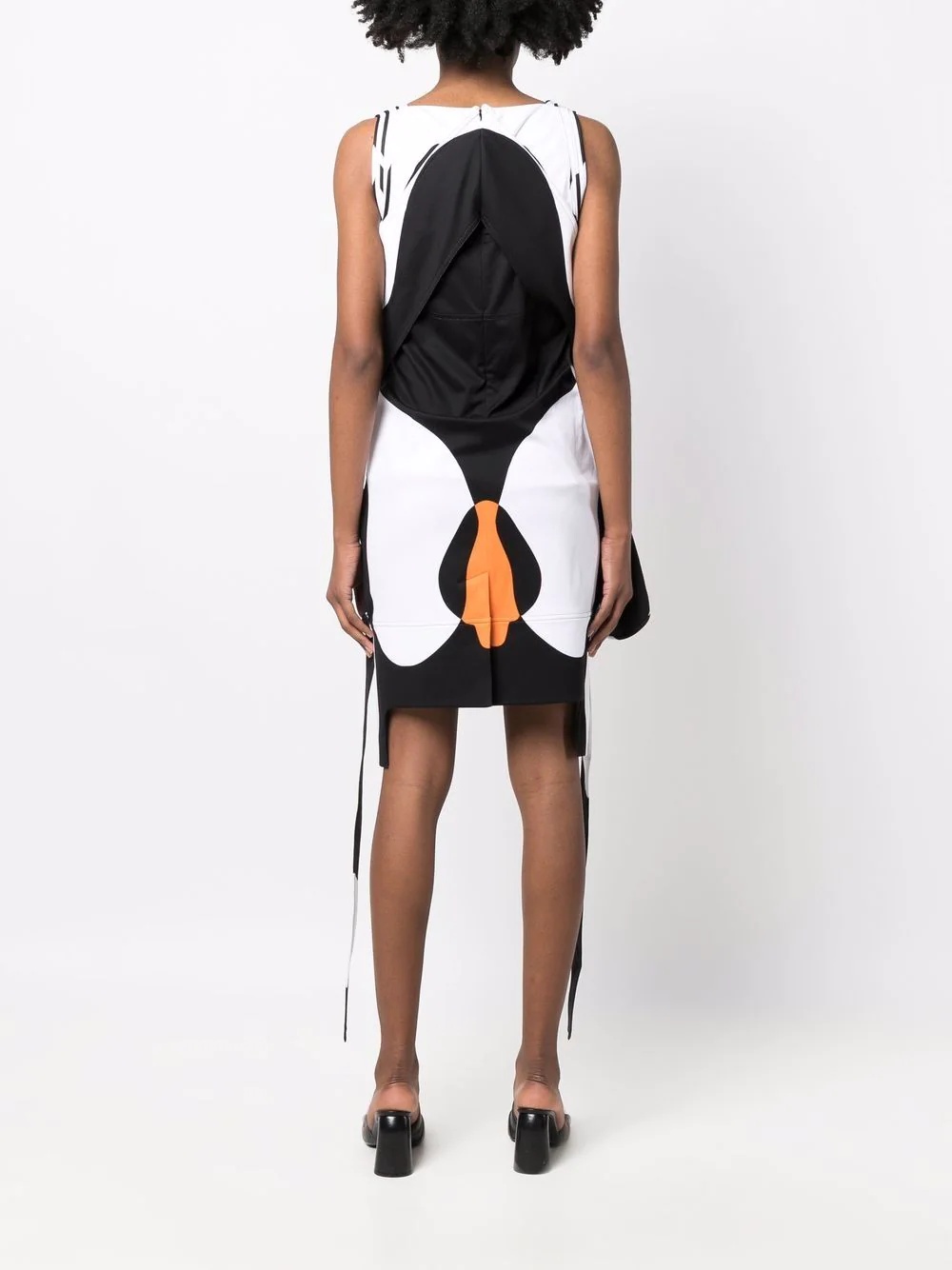 panelled graphic print mini dress - 4