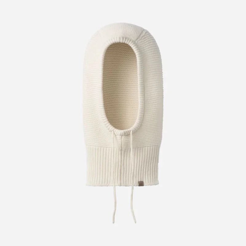 ® Women's Knit Drawstring Balaclava in Cream - 1