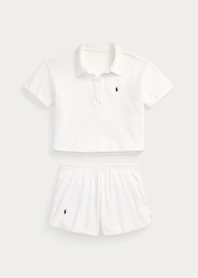 Terry Polo Shirt & Short Cover-Up Set 1