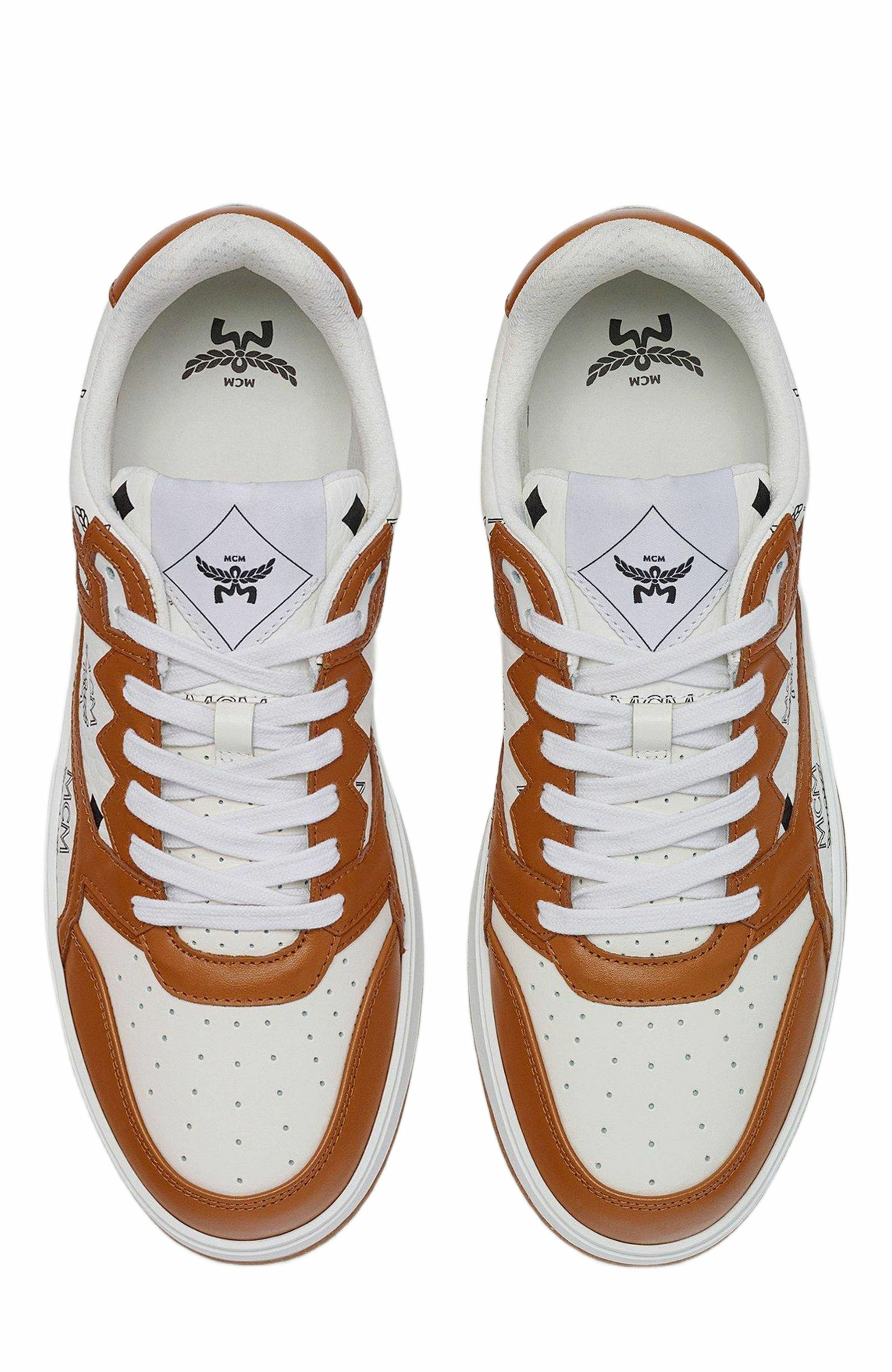 MCM Neo Terrain Lo Sneakers in Visetos in Cognac & Offwhite at Nordstrom - 5