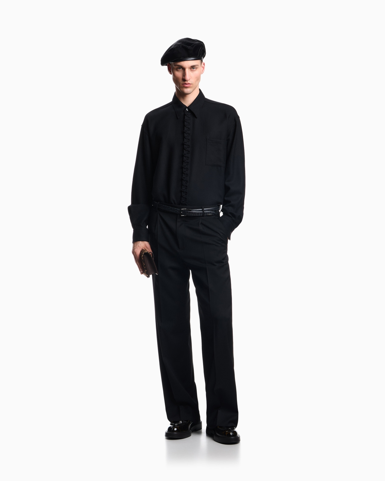 VIYELLA WOOL SHIRT WITH ZIG-ZAG EMBELLISHMENT - 2