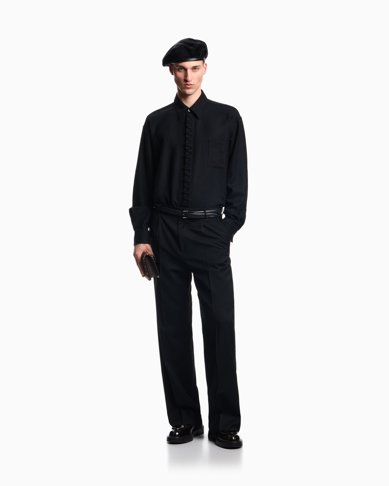 VIYELLA WOOL SHIRT WITH ZIG-ZAG EMBELLISHMENT 2