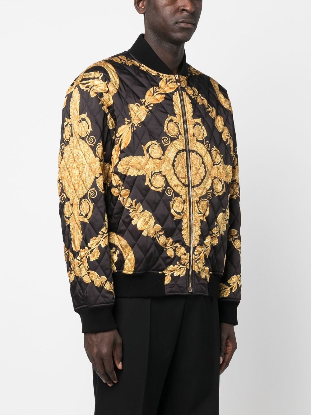 Maschera Baroque-print quilted bomber jacket - 3