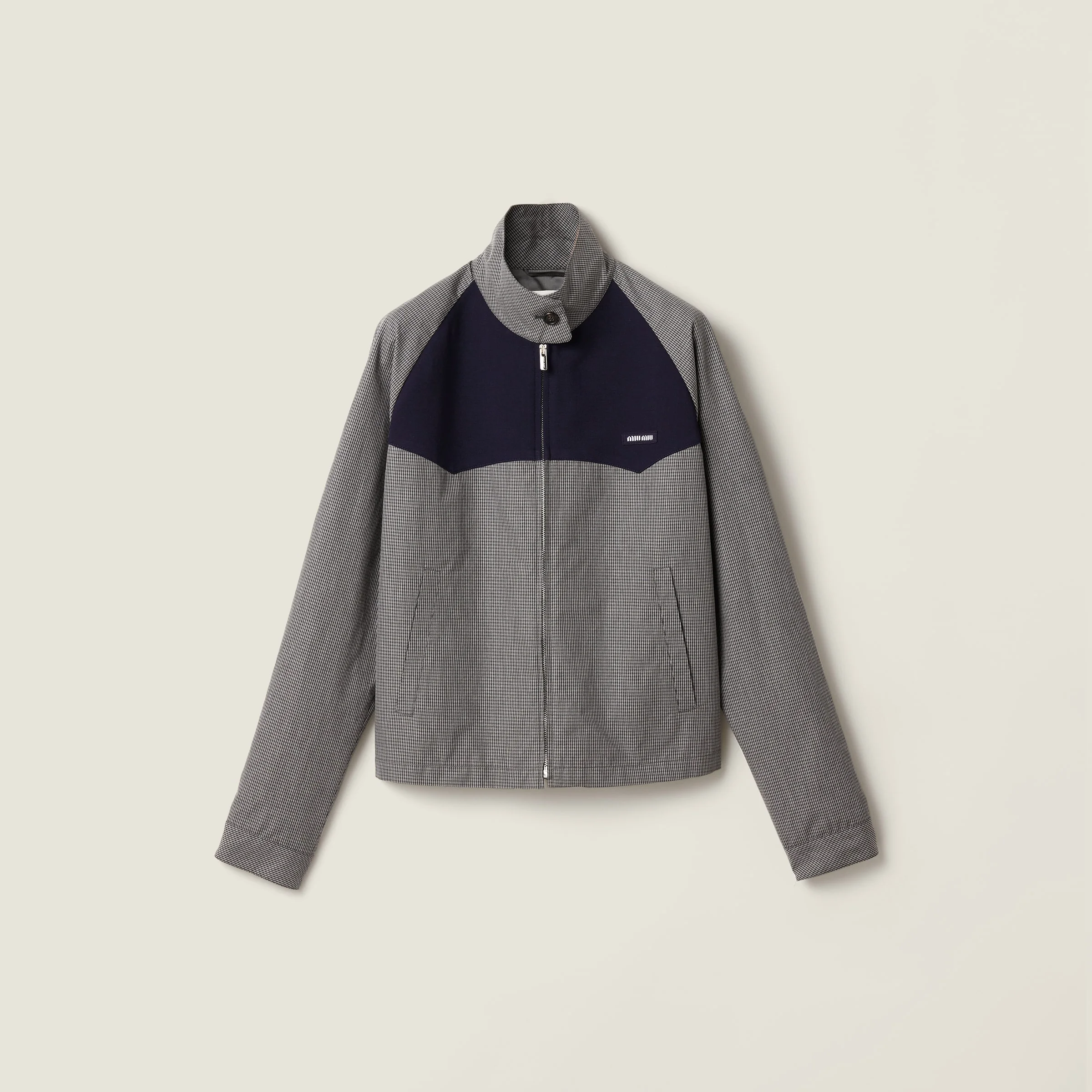 Gingham check blouson jacket - 1