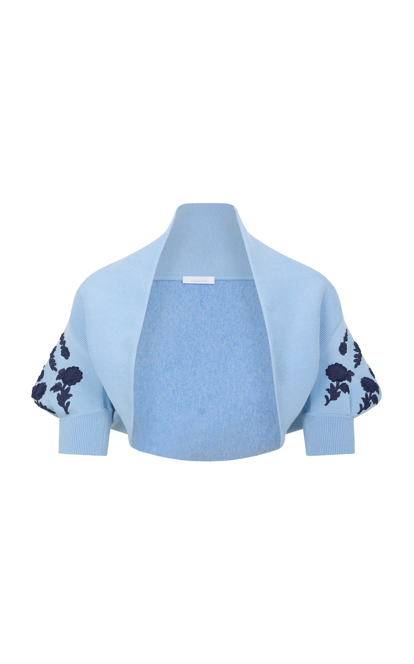Embroidered Wool Cardigan light blue - 1