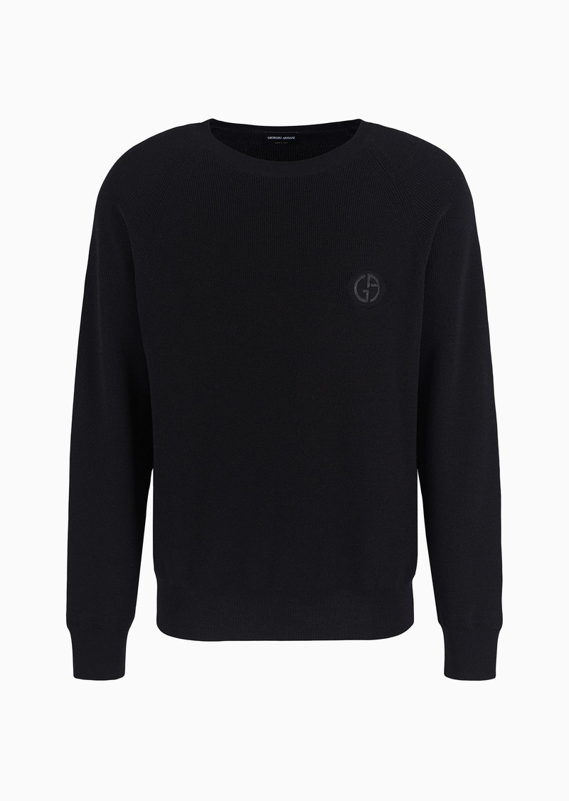 Virgin-wool, crew-neck jumper 1