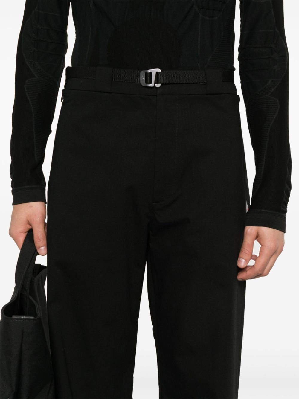 embroidered-logo straight-leg trousers - 5