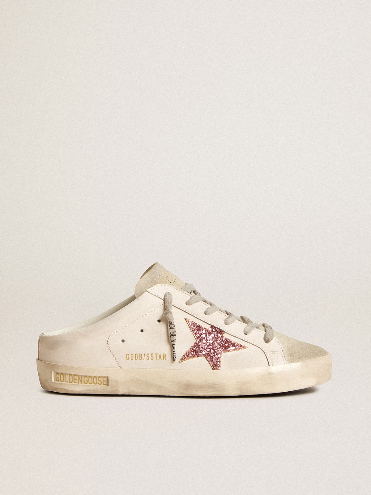 Bio-based Super-Star Sabot with pink glitter star and suede toe - 1