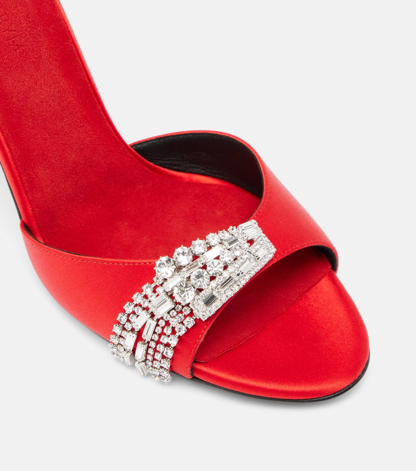 Crystal-embellished satin mules - 5
