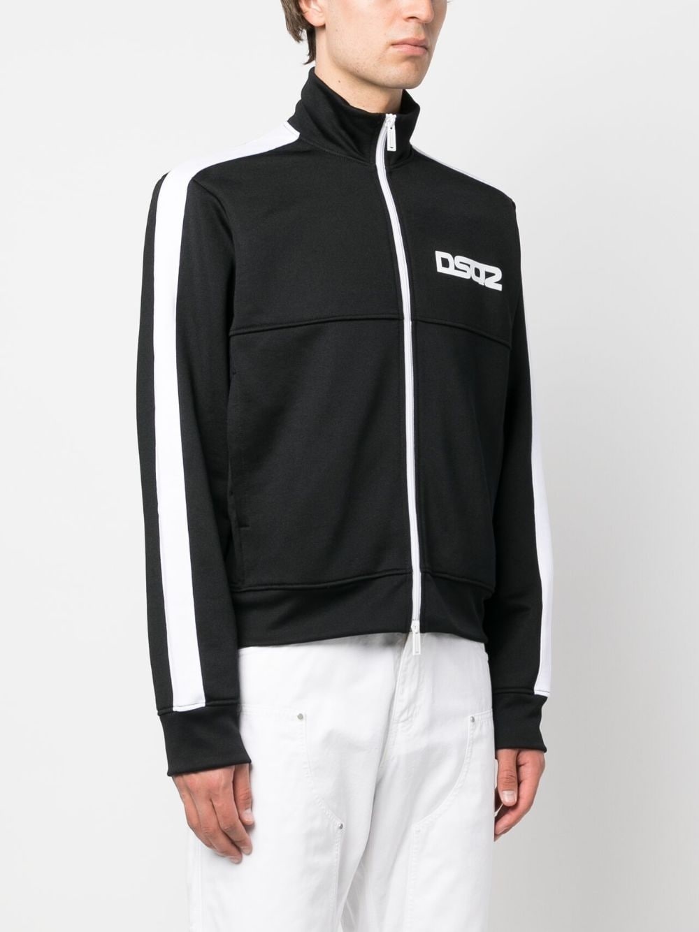 logo-print two-tone jacket - 3