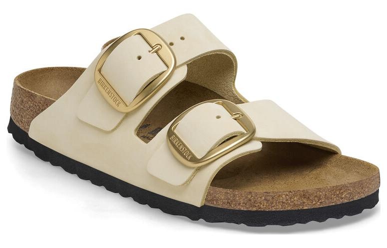 (WMNS) Birkenstock Arizona Big Buckle Nubuk Leather Narrow Fit 'Beige' 1026585 - 2