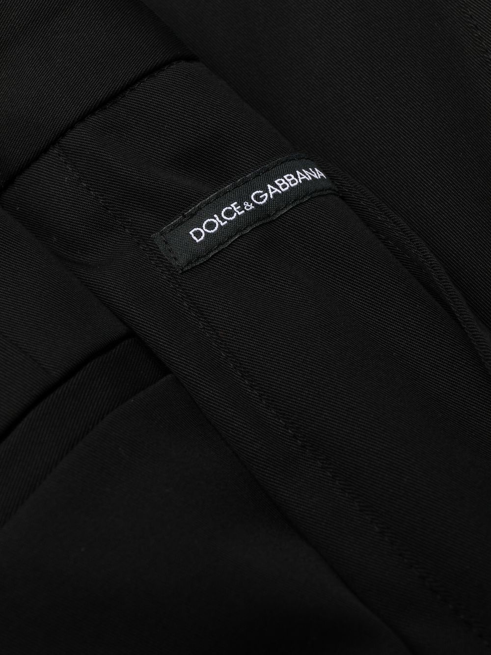 logo-plaque cotton tailored trousers - 7