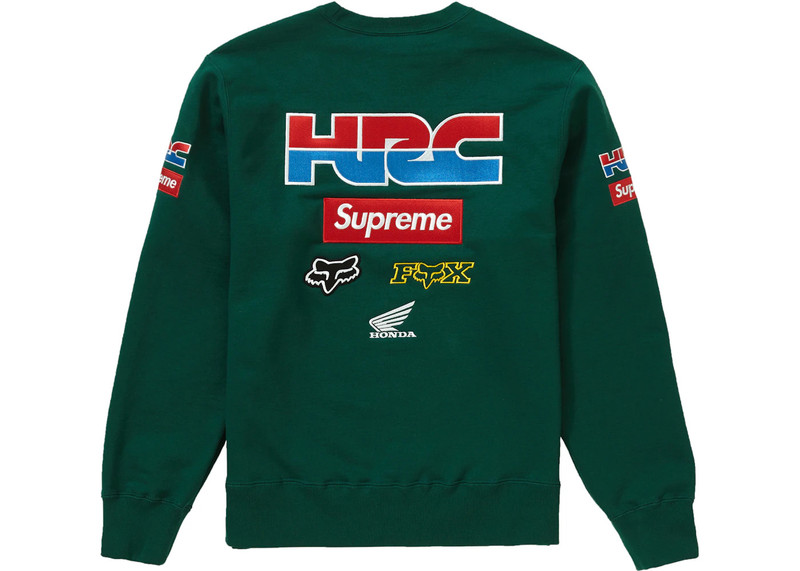 Supreme Supreme Honda Fox Racing Crewneck Dark Green outlook