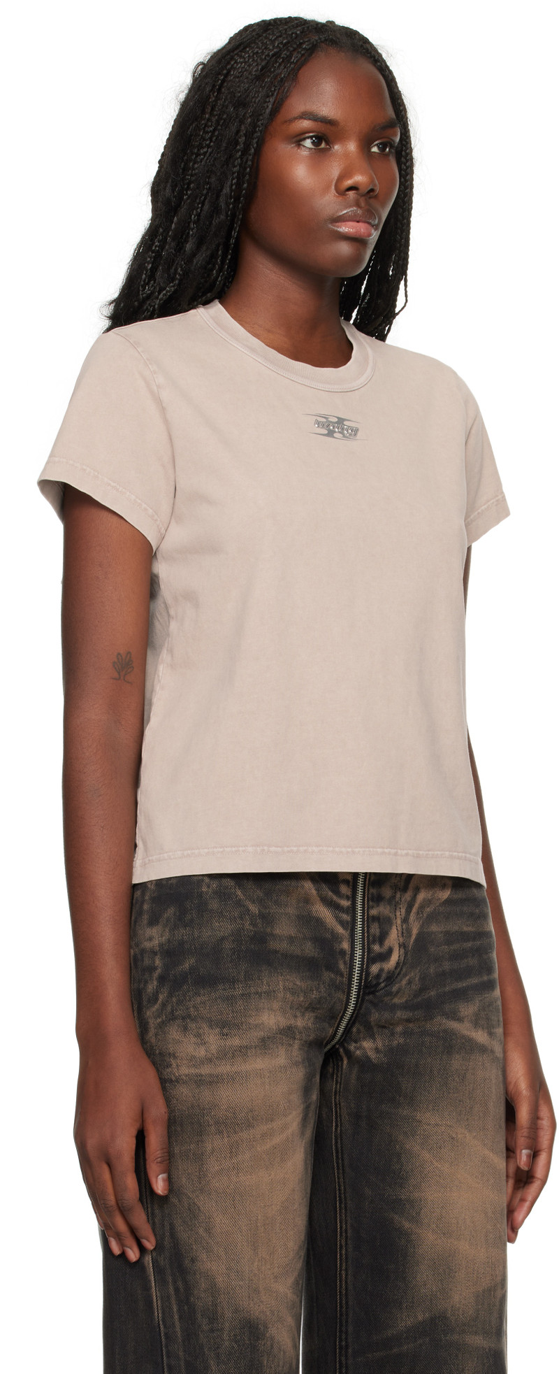 alexanderwang.t Taupe Blade Logo-Embossed T-shirt outlook