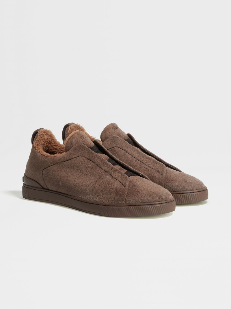 GREYISH BROWN SUEDE TRIPLE STITCH™ SNEAKERS 1