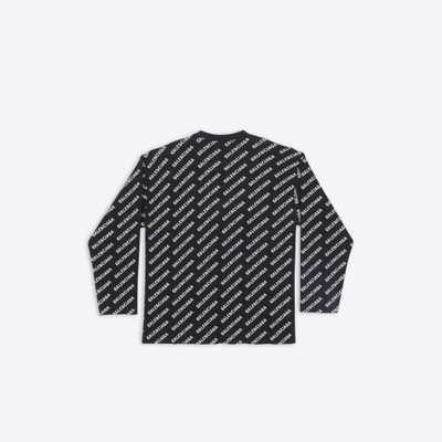 BALENCIAGA Men's Mini Allover Logo Sweater in Black outlook