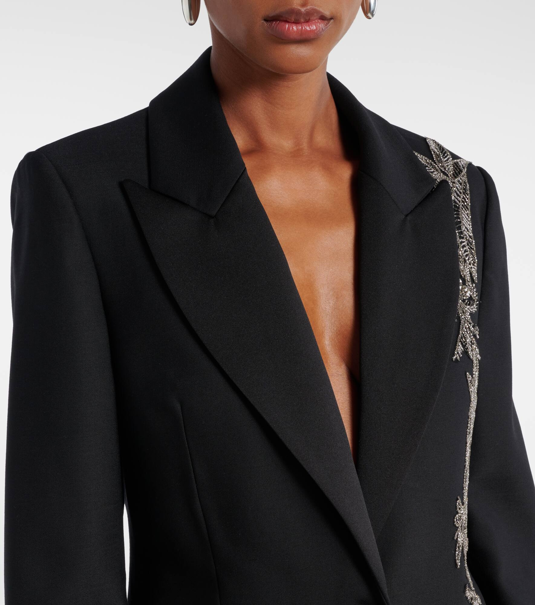Lesia embellished wool-blend blazer - 4