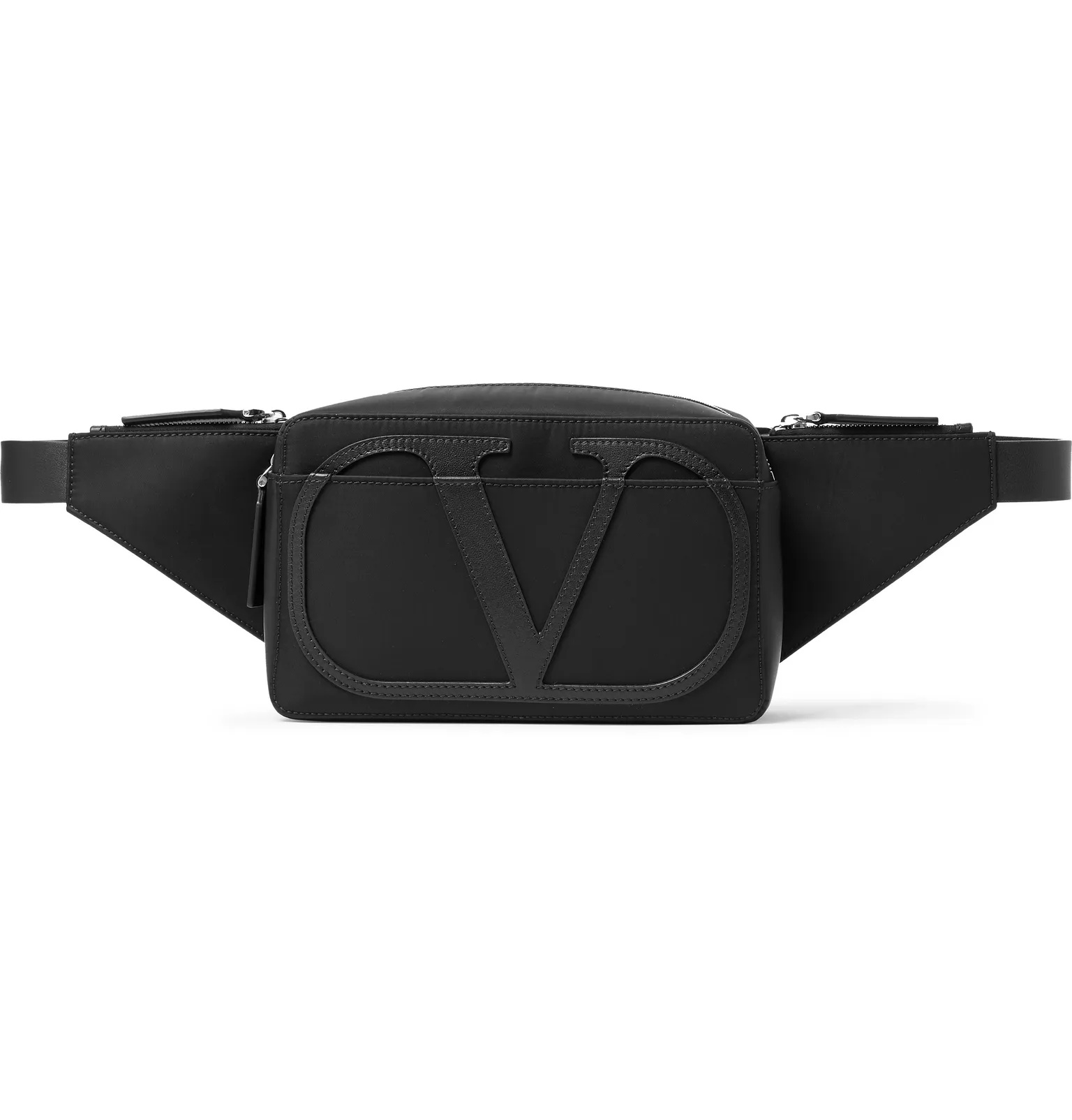 Valentino Garavani Logo-Detailed Leather-Trimmed Nylon Belt Bag - 1