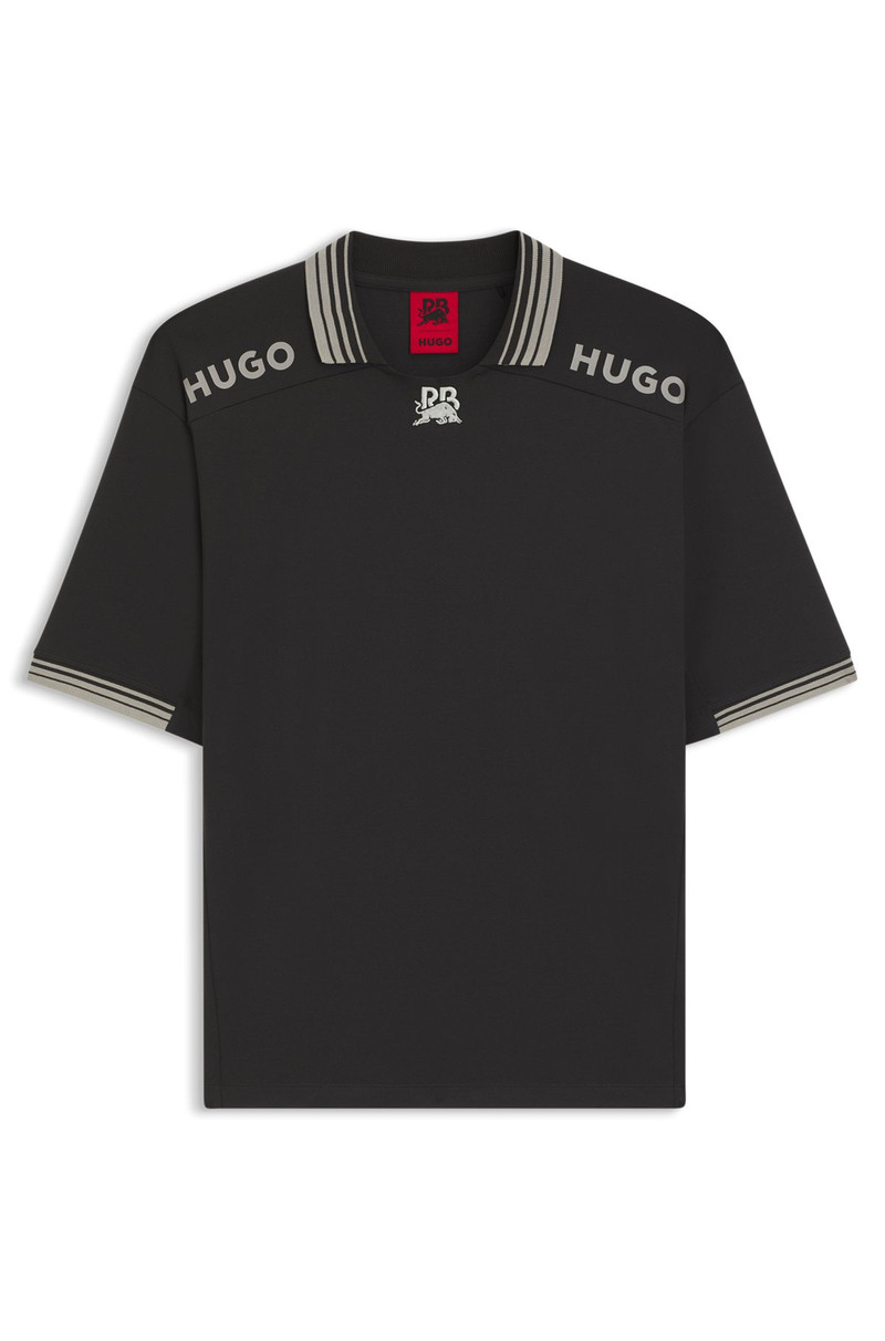HUGO X RB POLO SHIRT WITH TIPPING AND LOGOS 1