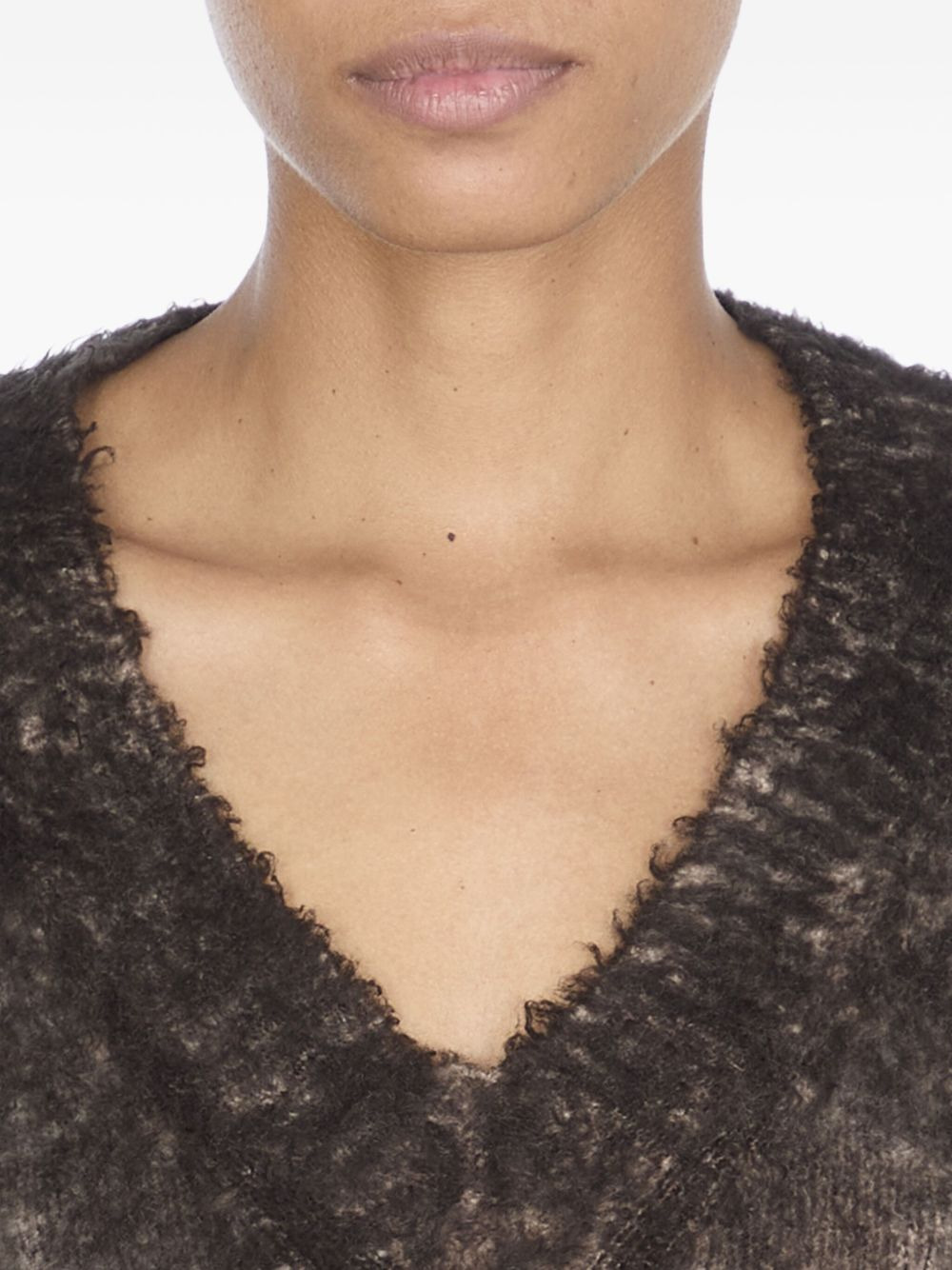 V-neck brushed sweater - 5