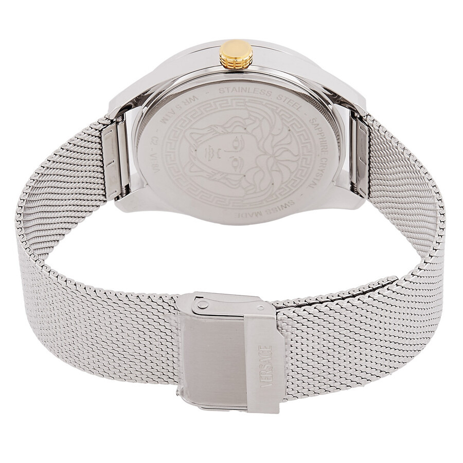 Versace New V Circle Quartz Men's Black Guilloche Dial Watch VE8A00324 - 3