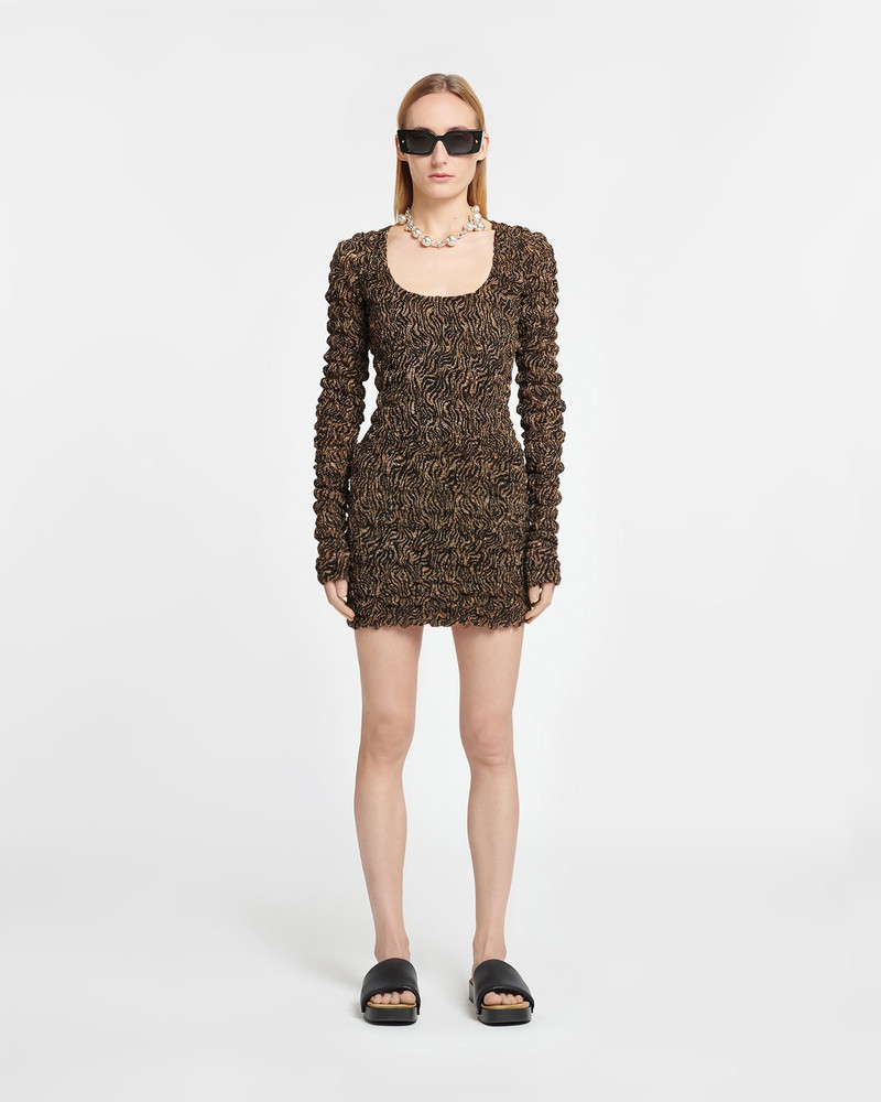 Nanushka Smocked Chiffon Mini Dress outlook