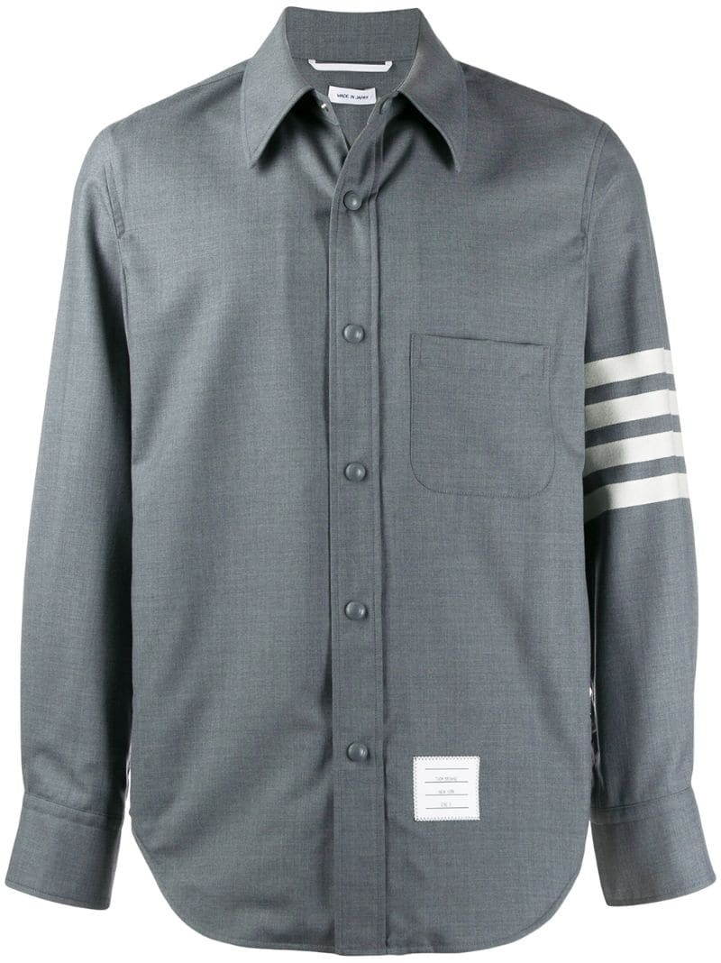 4-Bar snap front wool shirt jacket - 1